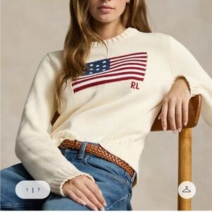 NWOT Ralph Lauren Flag Cotton Crewneck Sweater